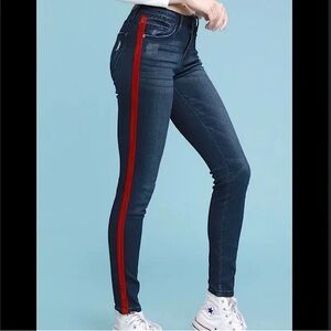 Judy Blue Skinny Fit Jeans with Red Velvet Stripe